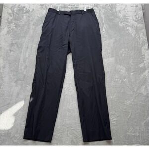 Boss Hugo Boss James Brown US Pants Mens 33R Black Flat Front Dress Trousers